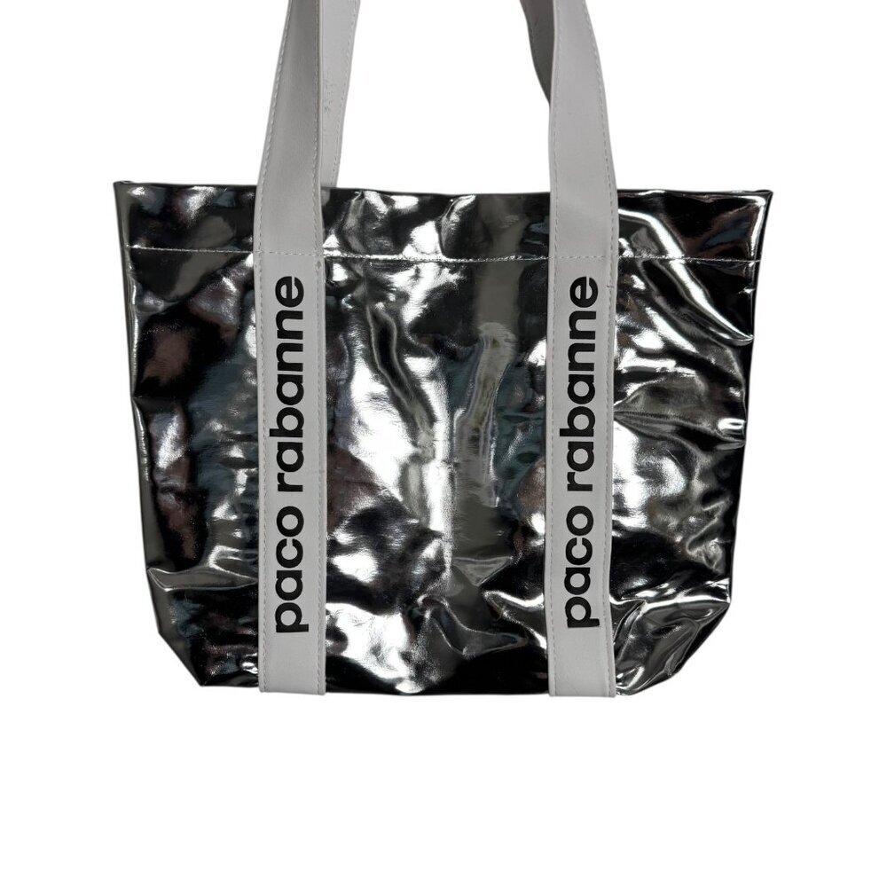 Paco Rabanne X SeaTrees Space Age Silver tote Bag chrome look - Picture 5 of 10